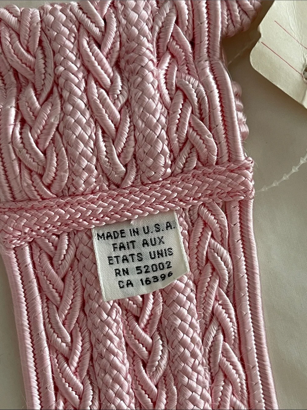 NWT Vintage Jacobson’s Pink Braided Wide Waist Belt with Wrapped Buckle
